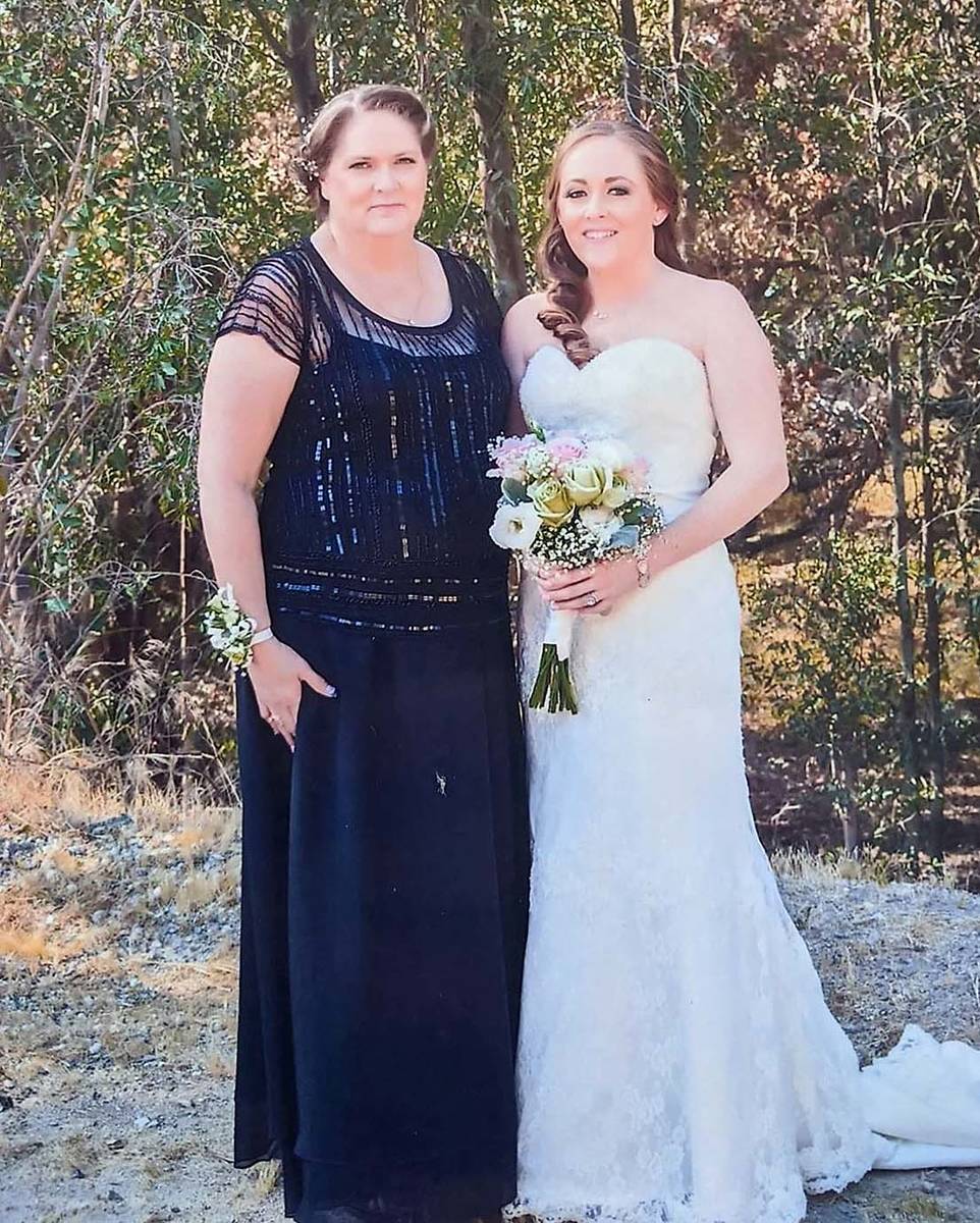 Kimberly Gervais, left, with her older daughter, Amber Manka, during Manka’s wedding day in M ...