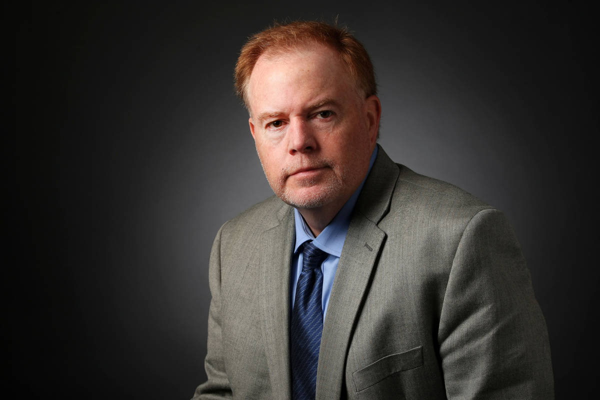 Ed Graney, sports columnist, poses for a portrait at the Las Vegas Review-Journal photos studi ...