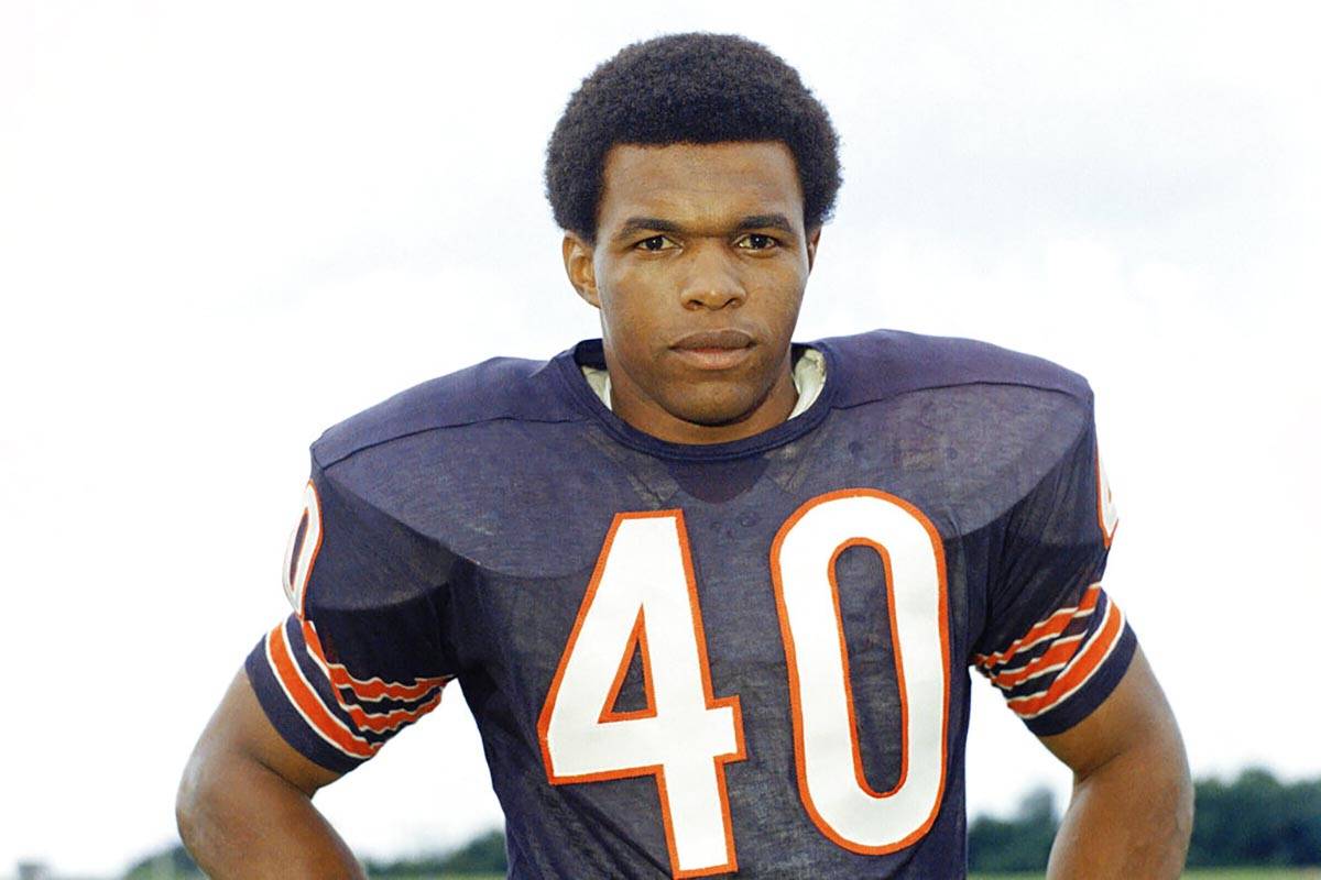 A 1970 file photo showing Chicago Bears football player Gale Sayers. Hall of Famer Gale Sayers, ...