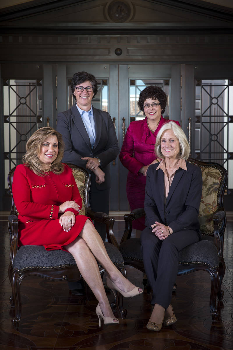Justice Abbi Silver, from left, Justice Lidia S. Stiglich, Justice Elissa F. Cadish and Justic ...
