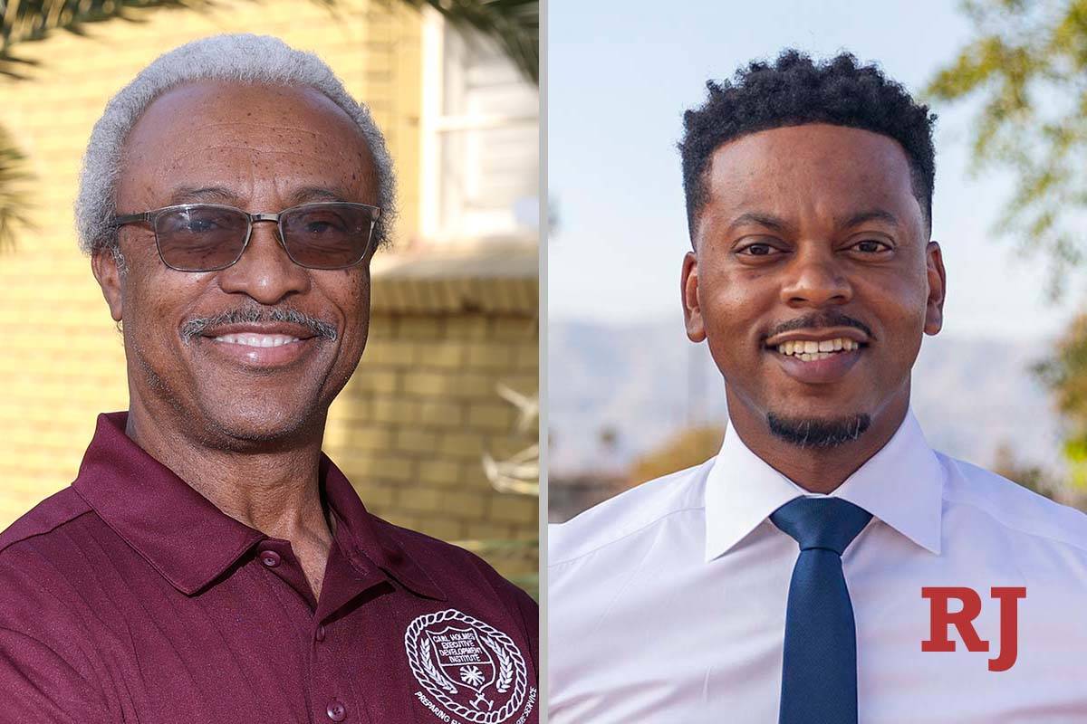 David Washington, left, and William McCurdy II, candidates for Clark County Commissio ...