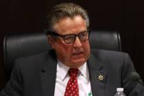 Commissioner John T. Moran Jr., speaks during a meeting of the Nevada Gaming Commission on Tues ...