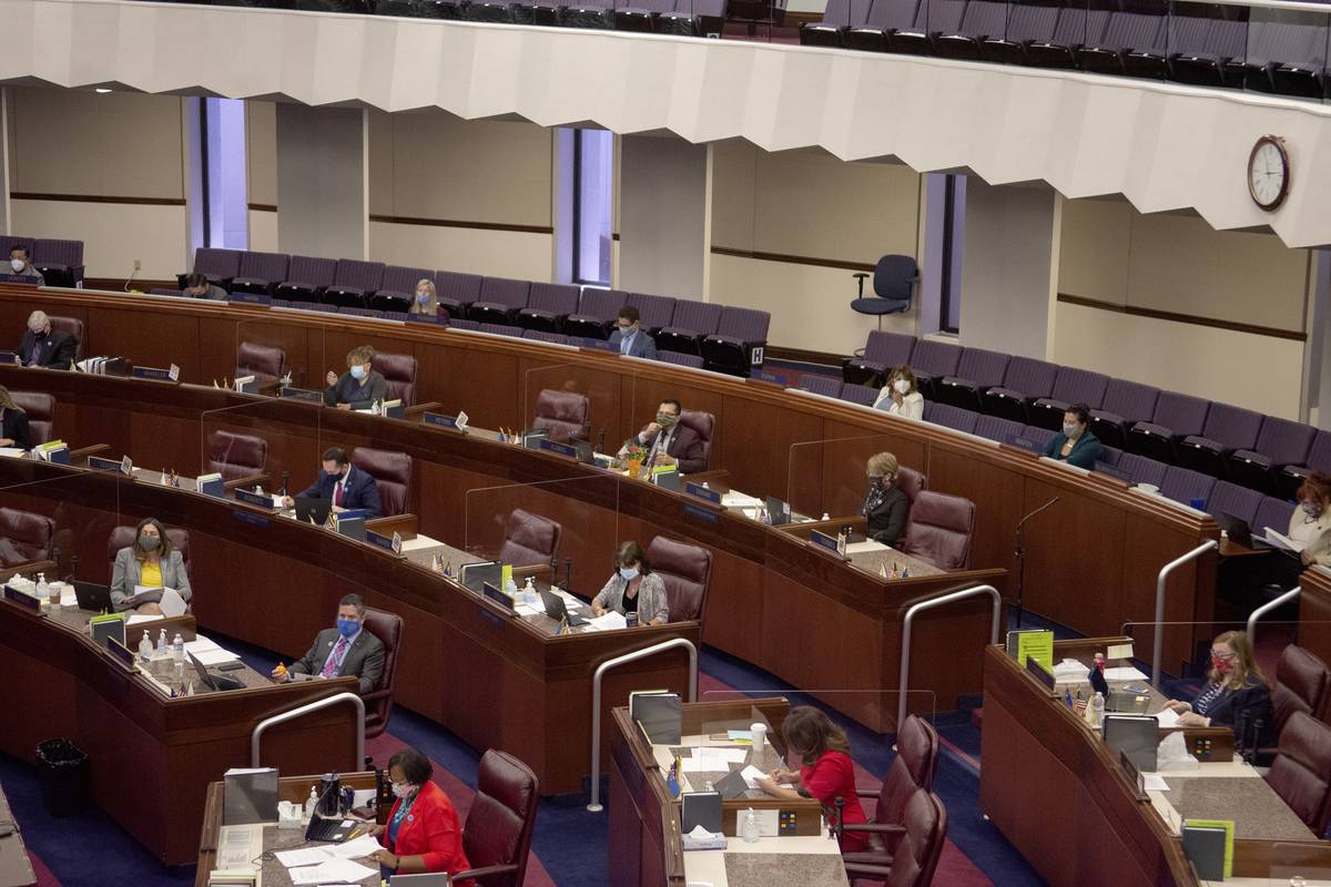 The Assembly chamber is seen Friday, July 31, 2020 during the first day of the 32nd Special Ses ...