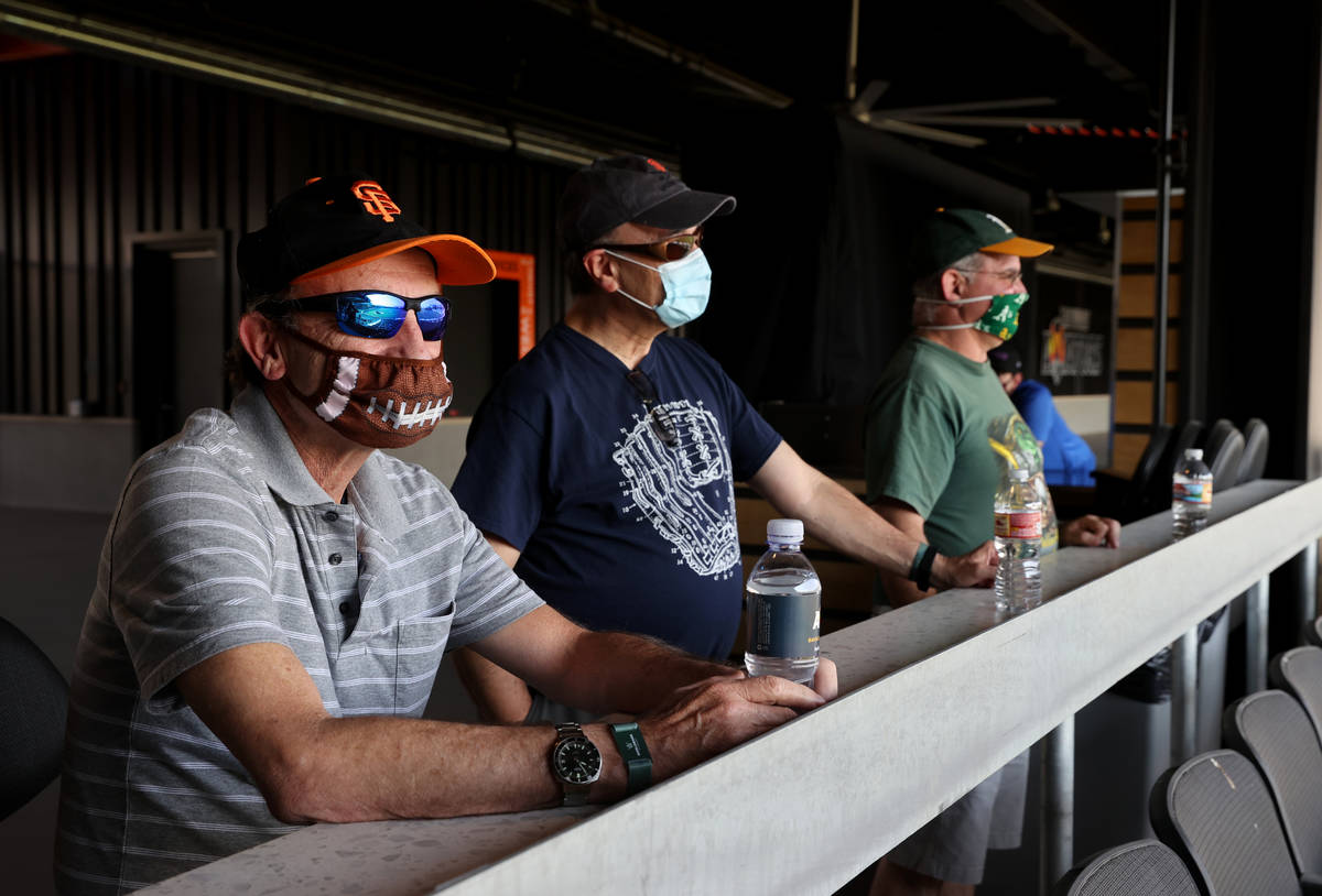 Tom Nairn of Fremont, Calif., from left, Joe Silveria or Reno and Scott Loustalet of Fremont, C ...