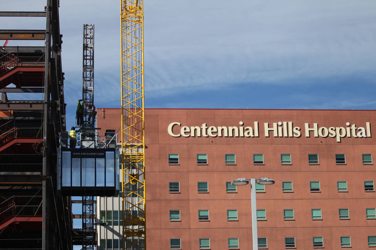 Centennial Hills Hospital is seen in Las Vegas, Wednesday, Feb. 5, 2020. The hospital is part o ...