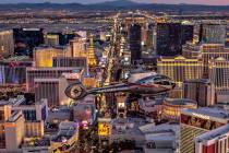 A Maverick helicopter is shown above the Las Vegas Strip. (Maverick Helicopters)