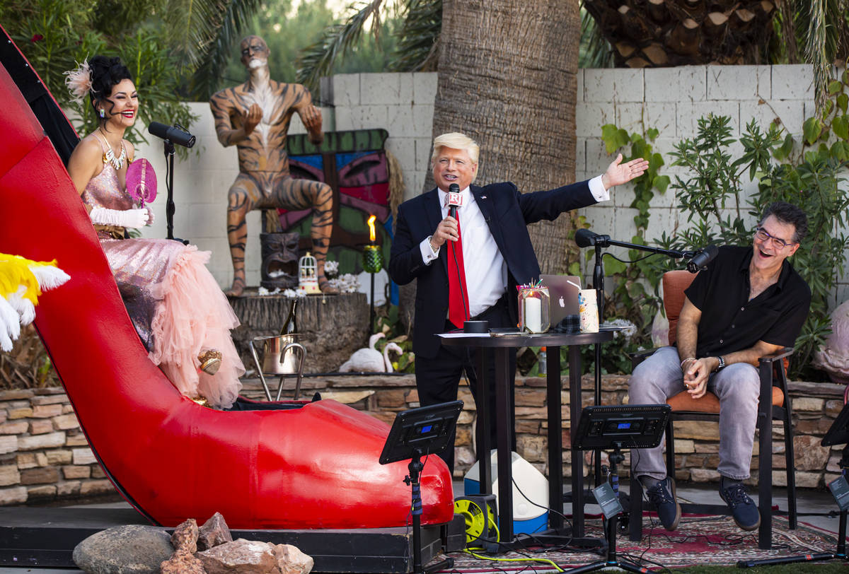Las Vegas comic actor John Di Domenico portrays President Trump during the PodKats! "End of Sum ...