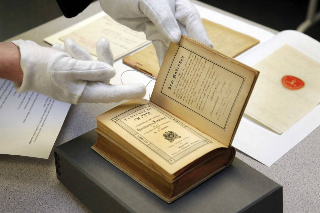 In this Wednesday, Jan. 10, 2018, photo, Dovid Reidel, Director of Research & Archive Divis ...