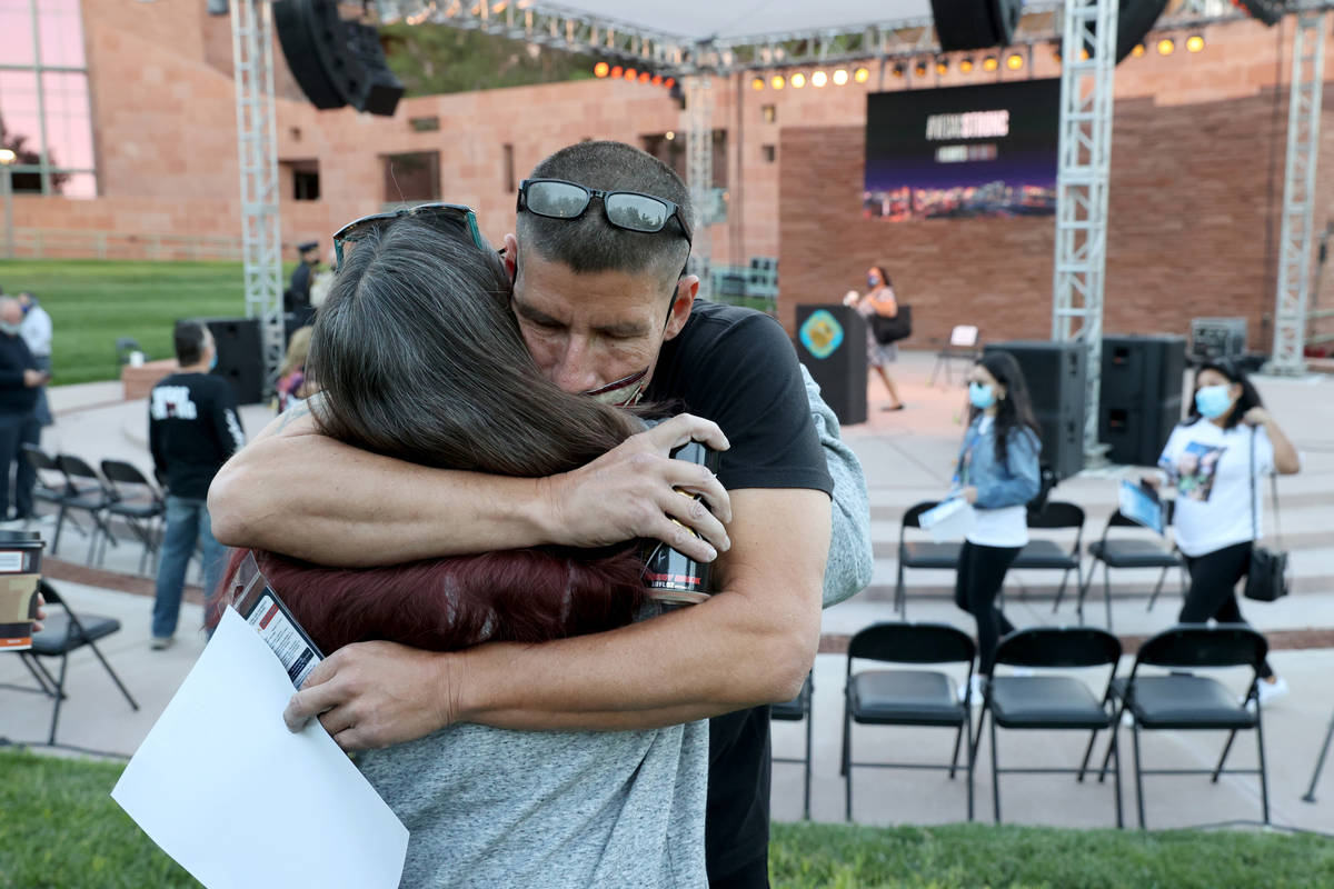 Route 91 Harvest festival shooting survivors Michael Bailey of Highland, Calif. and Jayme McMin ...