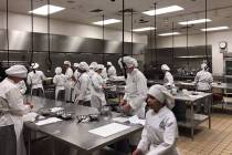 Culinary students at a Clark County School District Career and Technical Academy. (Michael Hadobas)