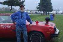 Longtime Buffalo Bills fan and tailgater Kenny Johnson, also known as Pinto Ron, at Orchard Par ...