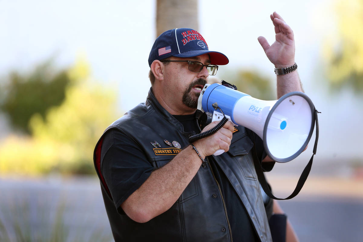 Event organizer Tom Durell briefs participants before the Country Strong Foundation Route 91 Me ...