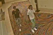 Las Vegas police are looking for these men in connection with a shooting on the casino floor at ...