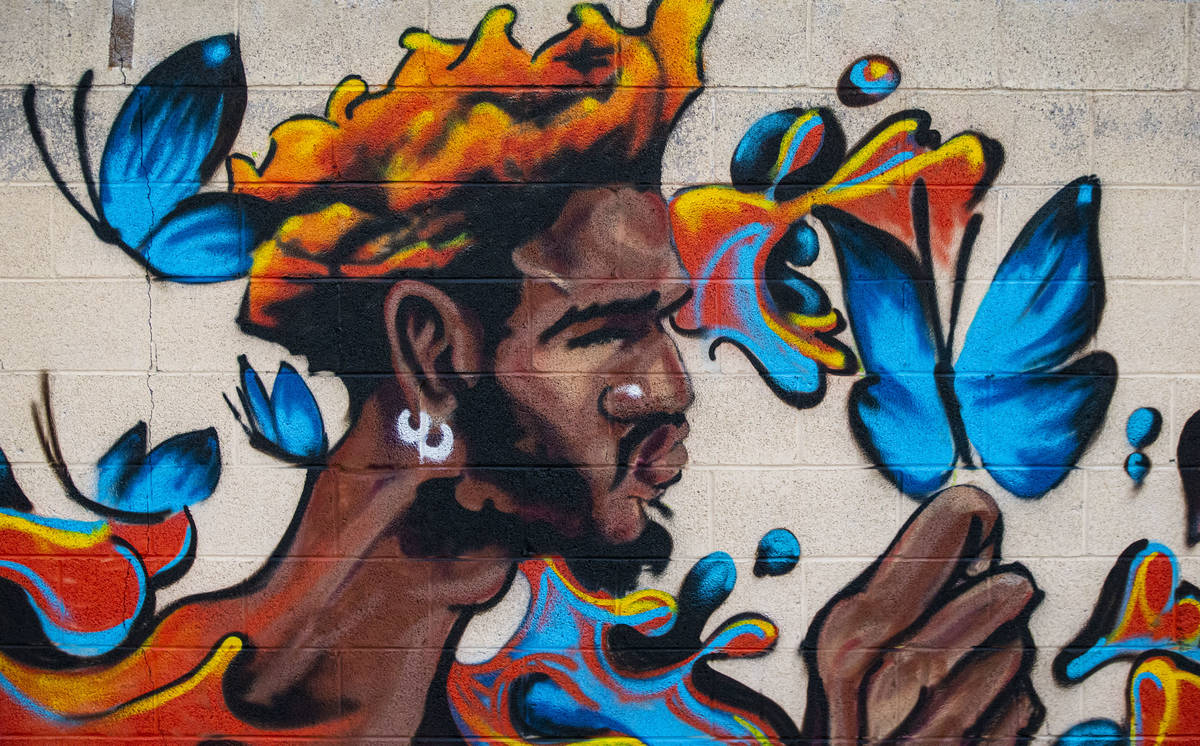 "Butterfly Boy" by Sloane Siobhan at the site of the former Moulin Rouge in Las Vegas ...