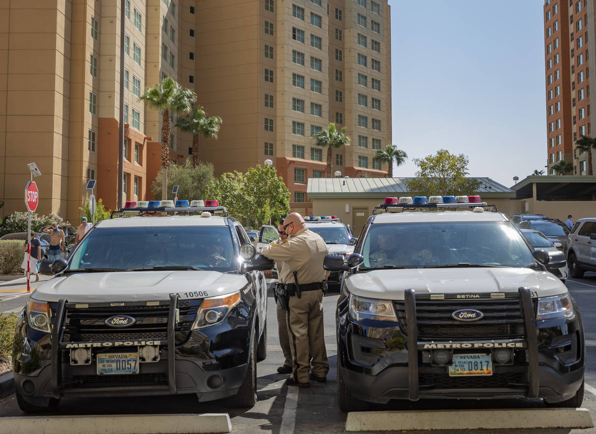 Metropolitan Police Department conducts a homicide investigation in the south central Las Vegas ...