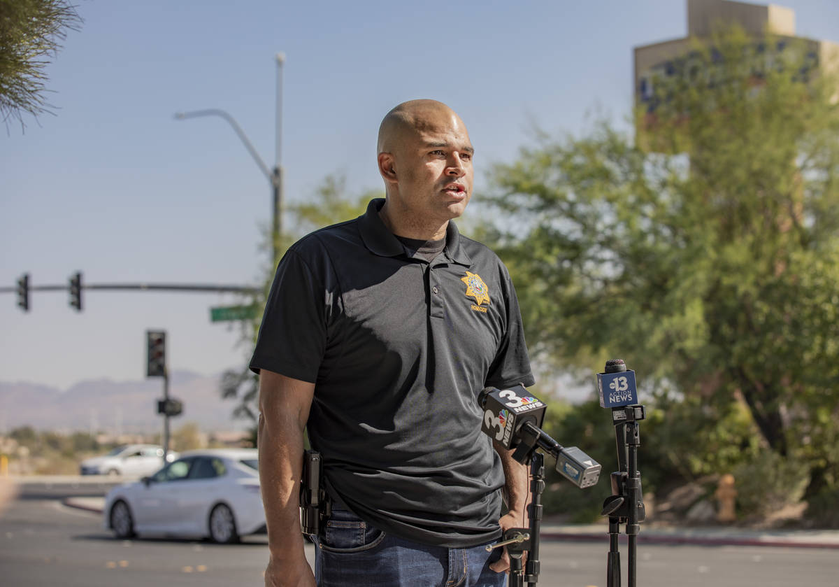 Metropolitan Police Department Lt. Ray Spencer gives a media briefing regarding a homicide inve ...