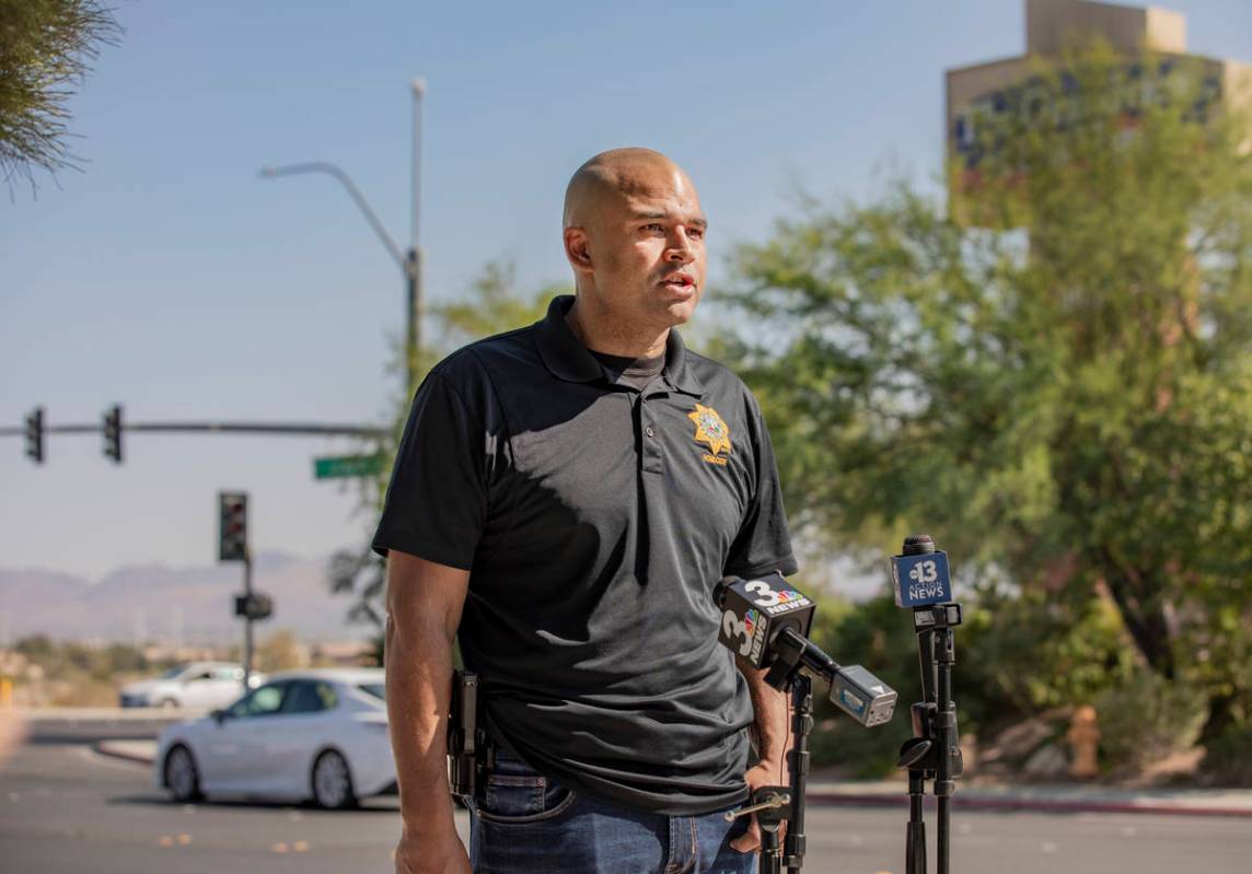 Metropolitan Police Department Lt. Ray Spencer gives a media briefing regarding a homicide inve ...