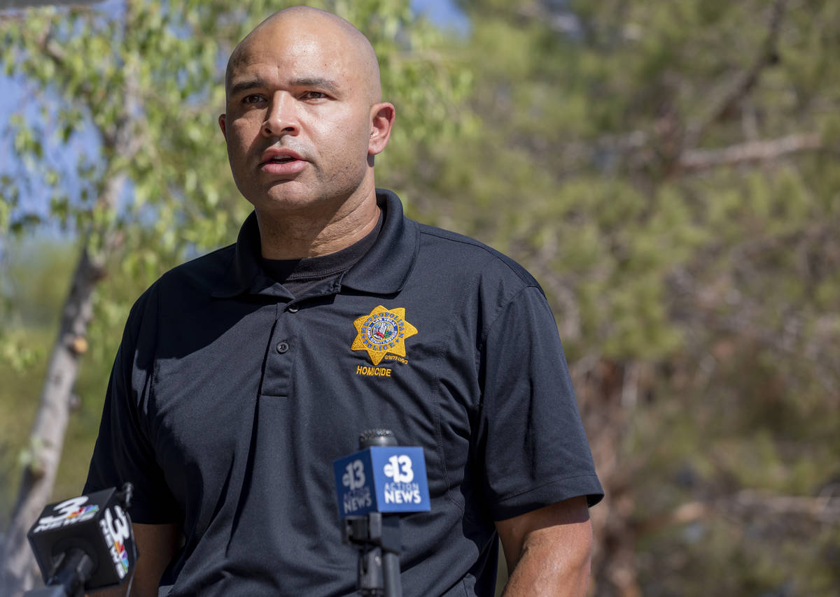 Metropolitan Police Department Lt. Ray Spencer gives a media briefing regarding a homicide inve ...