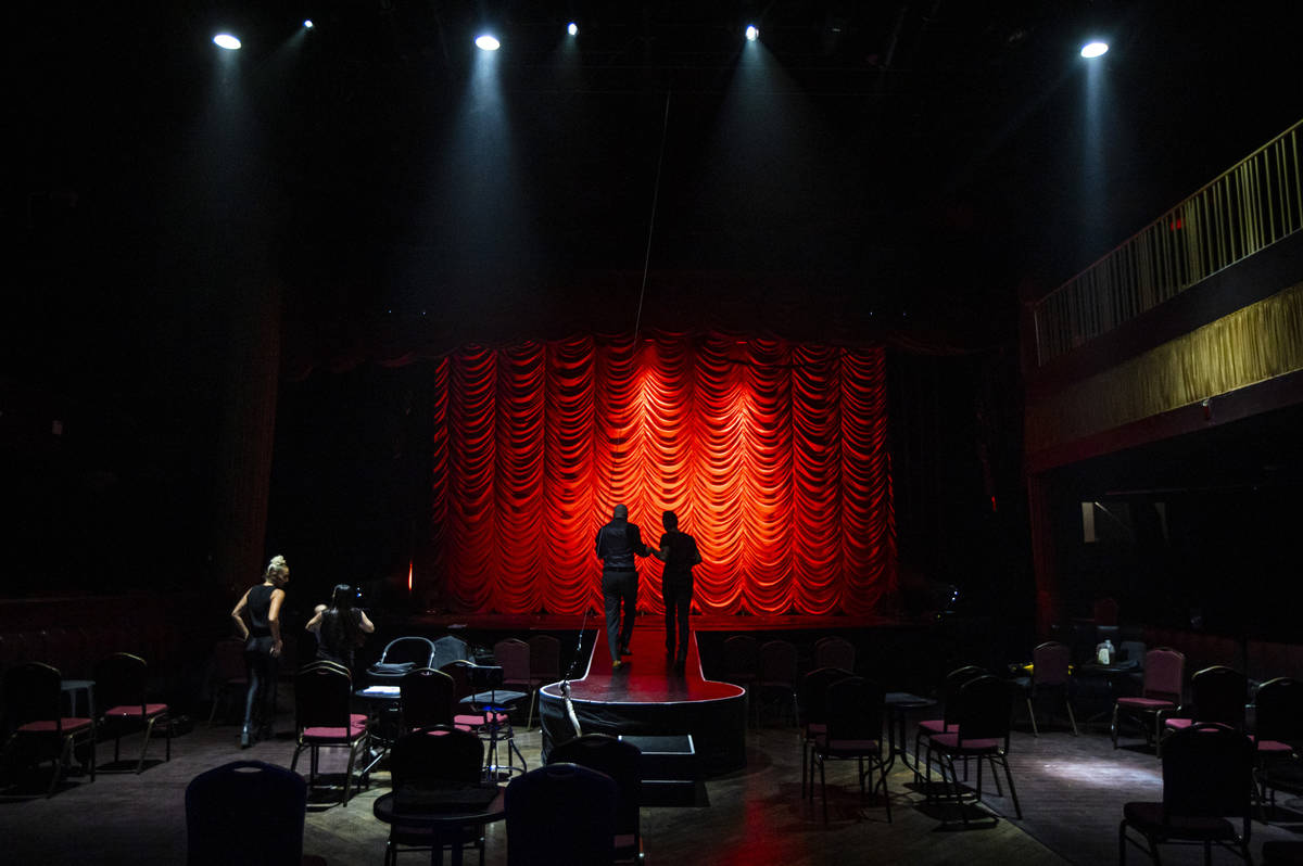 Aussie Heat performers on stage during a dress rehearsal at the Mosaic Theater on the Las Vegas ...