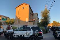 Las Vegas homicide detectives investigate a fatal shooting that left at least one person dead i ...