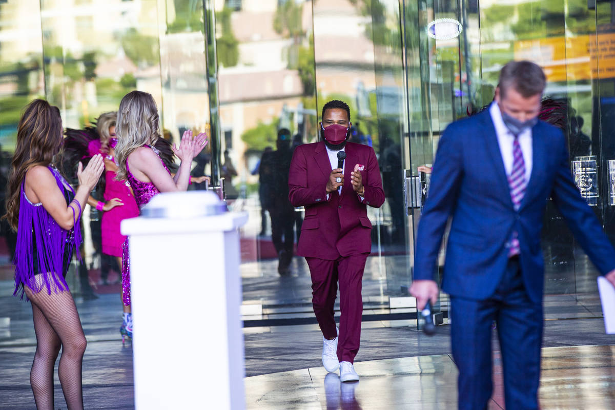 Actor Anthony Anderson arrives to speak to mark the reopening of the Planet Hollywood Resort in ...