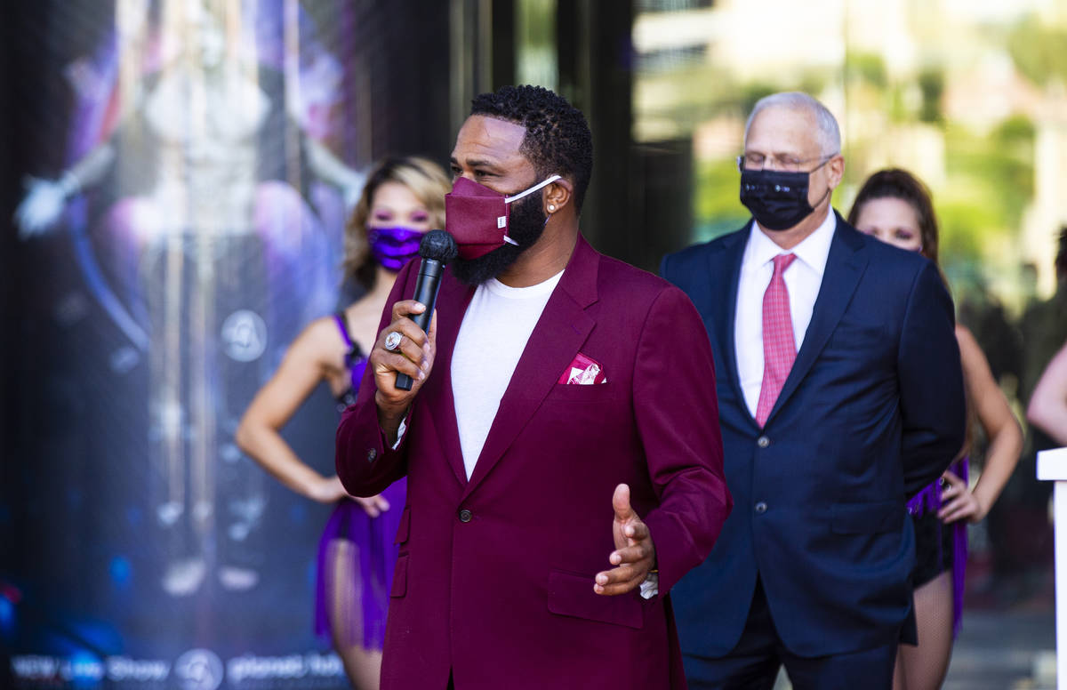 Actor Anthony Anderson speaks to mark the reopening of the Planet Hollywood Resort in Las Vegas ...