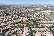 An aerial view of housing between Boulder Highway and Jimmy Durante Boulevard in Las Vegas on T ...