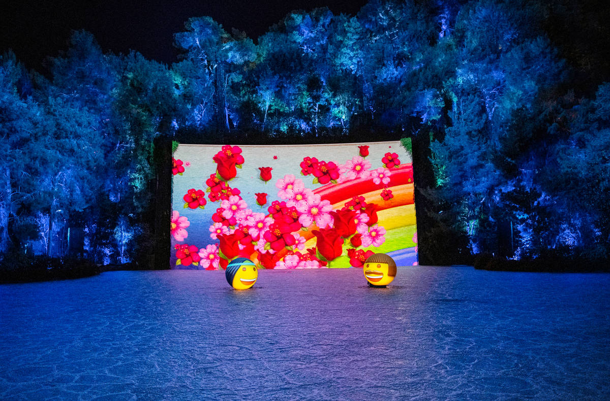 The Emoji Orbs are shown at Lake of Dreams at Wynn Las Vegas (Eric Jamison)