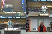 A screenshot of a virtual competency hearing in White Pine County District Court on Tuesday, Oc ...