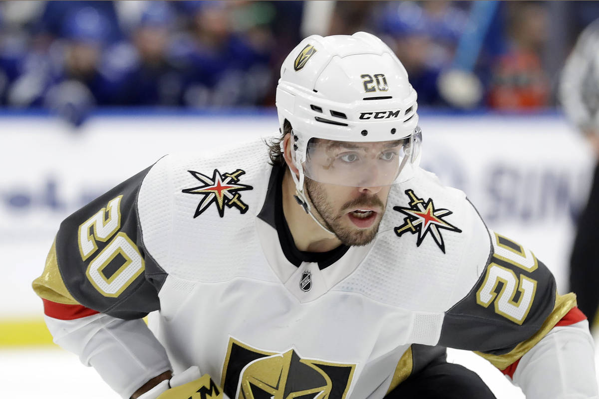 Vegas Golden Knights center Chandler Stephenson (20) during the third period of an NHL hockey g ...