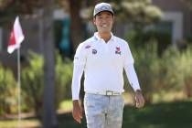 Kevin Na walks off after completing the seventh hole during the Pro-Am event in the 2020 Shrine ...