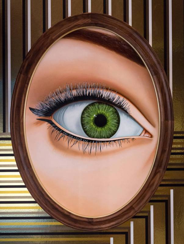 Painting by Jelaince Faunce at Barry's Downtown Prime at Circa Resort and Casino. (Landon Mace/ ...