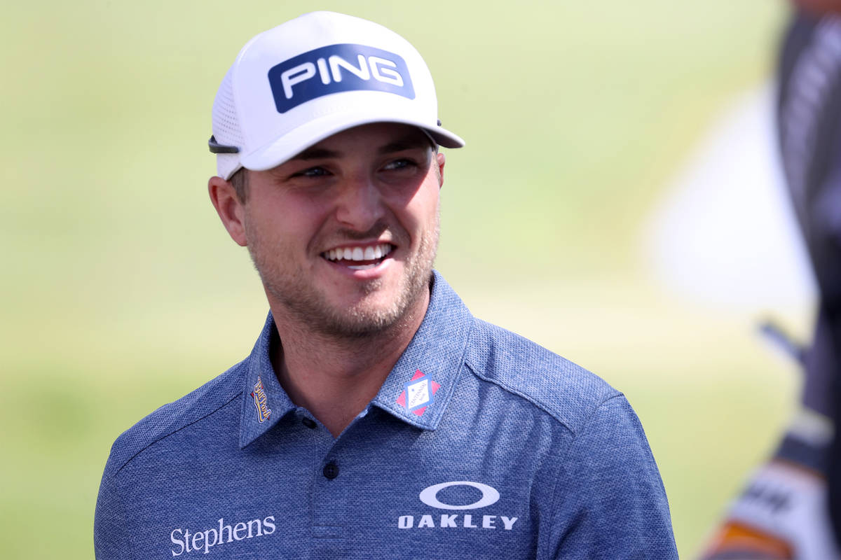 Austin Cook after completing round one of the 2020 Shriners Hospitals for Children Open at TPC ...