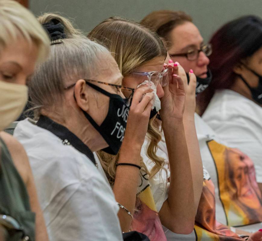 Victim Jennifer Ratay's mother, Mary Ann Ratay, left, daughter Kelsi Jackson, 16, center, and f ...