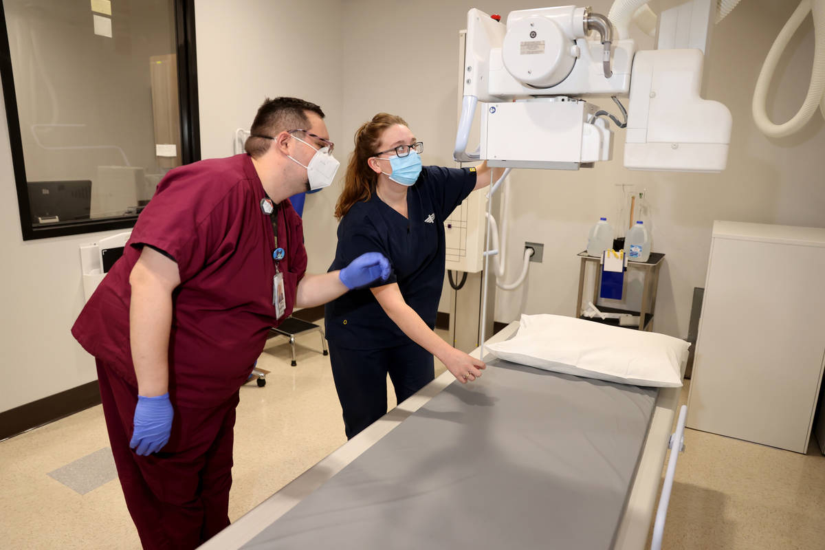 Johnathan Persinger, an X-ray technologist at Steinberg Diagnostic Medical Imaging trains medic ...