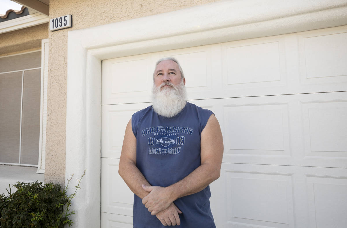 Las Vegas landlord Bob Smith, 57, is photographed outside of his previous tenant's rental home, ...