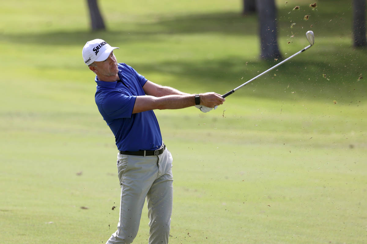 Martin Laird hits a fairway shot at the seventh hole during round two of the 2020 Shriners Hosp ...