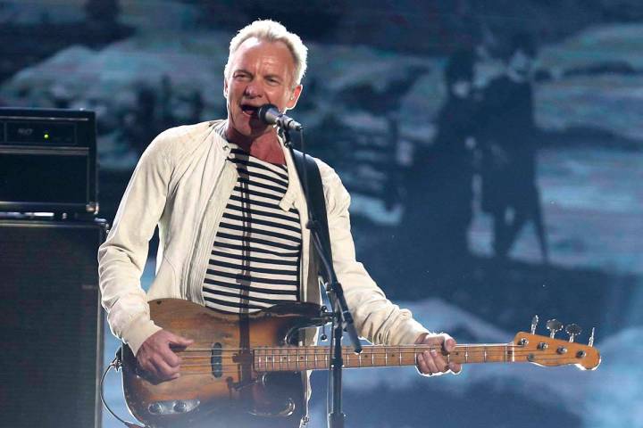 Sting performs at the 60th annual Grammy Awards in New York, Jan. 28, 2018. (Matt Sayles/Invisi ...