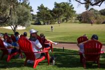 A small audience watches the final round of the 2020 Shriners Hospitals for Children Open from ...