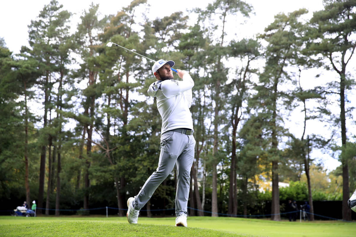 England's Tyrrell Hatton on the 16th , during day three of the PGA Championship at Wentworth Cl ...