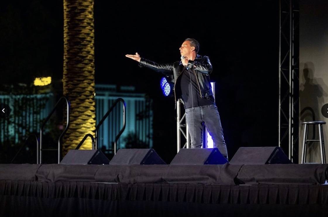 Sebastian Maniscalco performs at Wynn Las Vegas' Event Lawn at its outdoor Event Pavilion on Fr ...