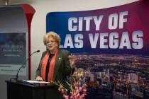 Mayor Carolyn Goodman during a presentation of new technology at Las Vegas City Hall in Las Veg ...