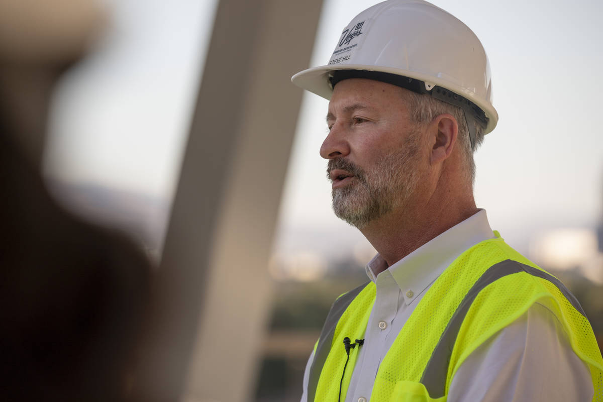 Steve Hill, Chief Executive Officer of the Las Vegas Convention and Visitors Authority, gives a ...