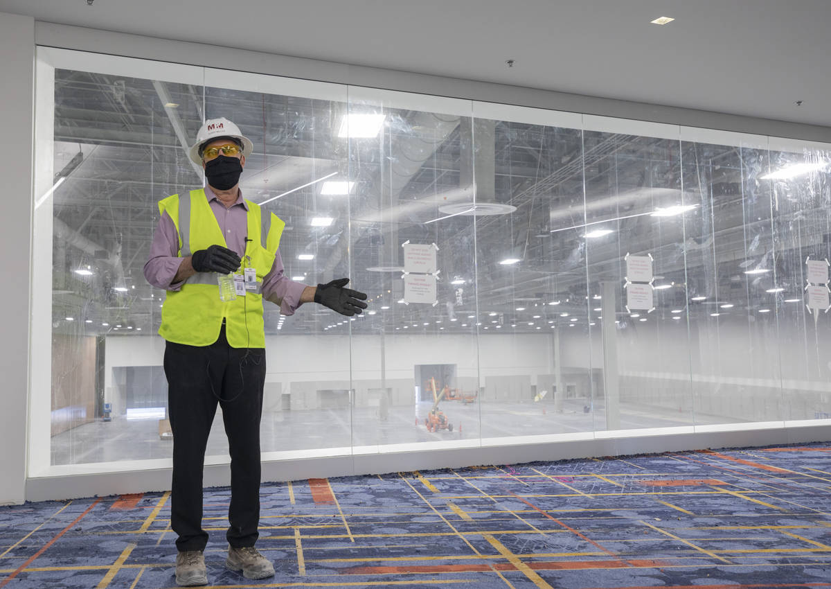 Terry Miller, owner representative with Cordell Corporation, points out features of the new exp ...