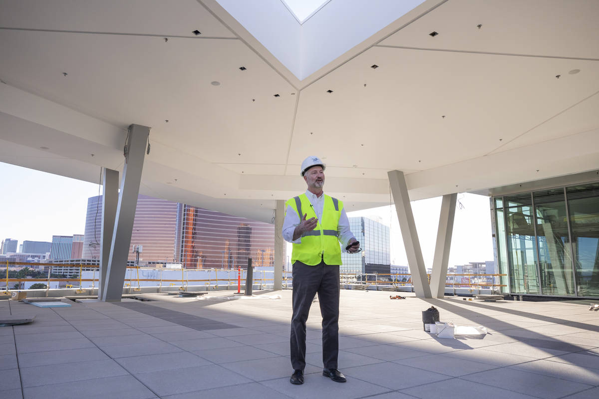 Steve Hill, Chief Executive Officer of the Las Vegas Convention and Visitors Authority, gives a ...