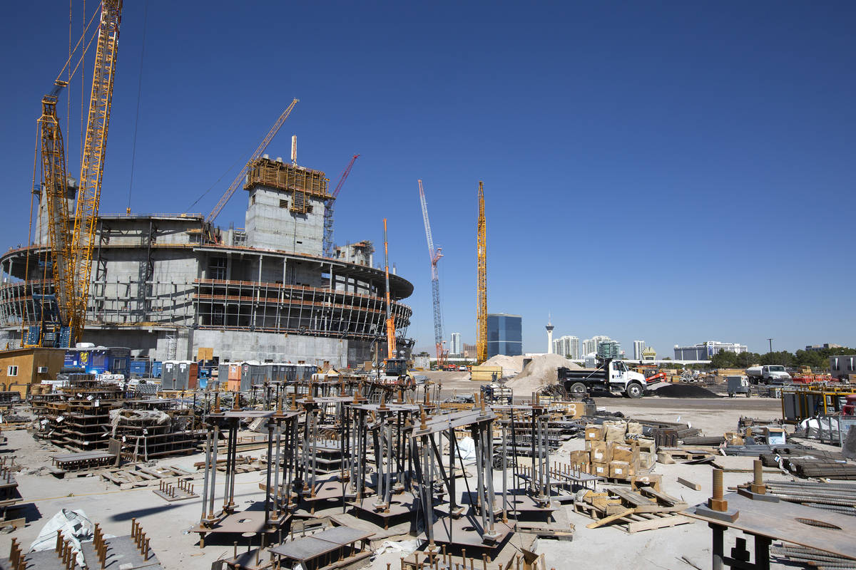MSG Sphere Las Vegas is under construction on Wednesday, Oct. 14, 2020, in Las Vegas. (Ellen Sc ...