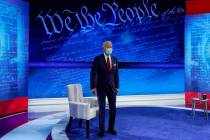 Democratic presidential candidate former Vice President Joe Biden participates in a town hall w ...