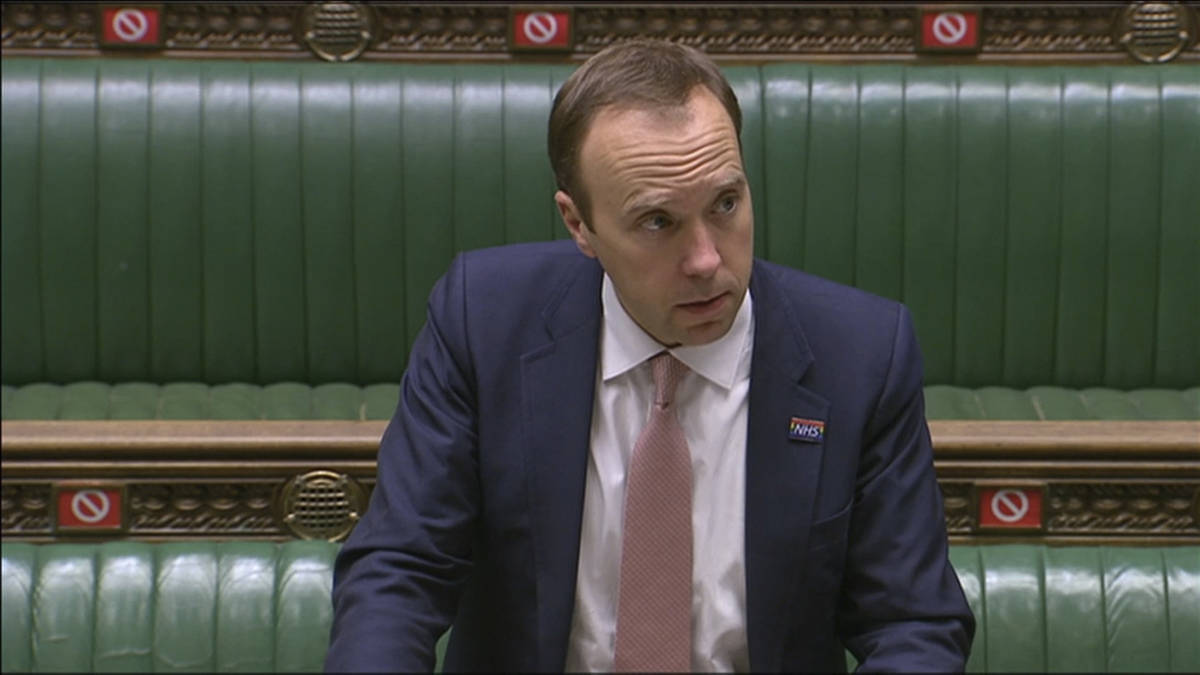 In This Image From Video Britain S Health Secretary Matt Hancock Delivers A Statement On Covid Las Vegas Review Journal