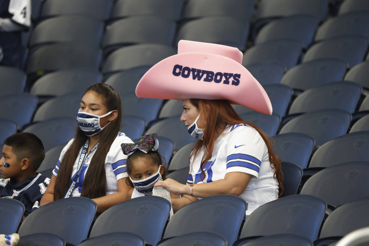 Fans wait for the start of a game between the Dallas Cowboys and the New York Giants in an NFL ...