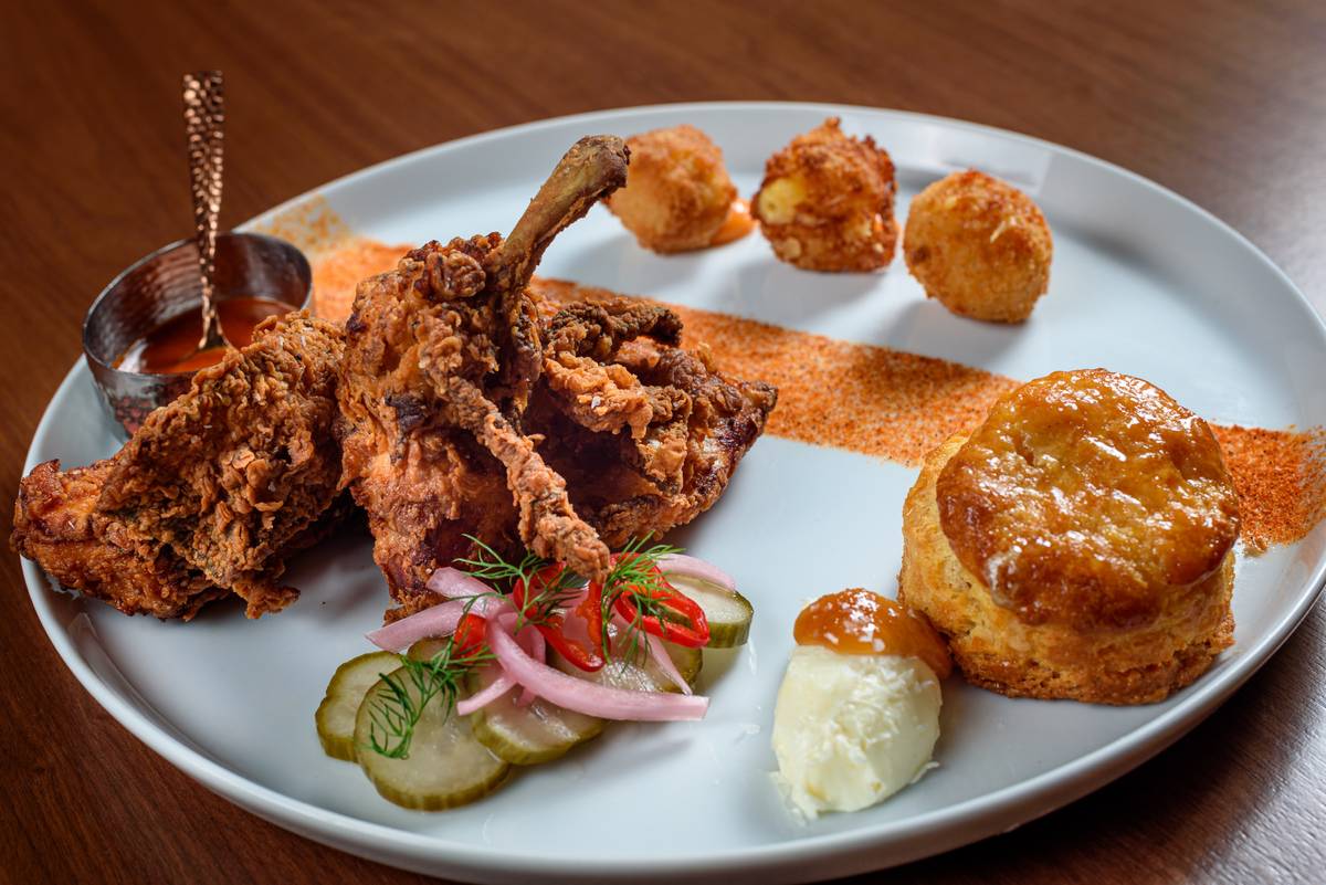 Chef Lamar's fried chicken. (Patrick Gray, Kabik Photo Group)